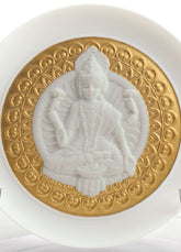 Goddess Lakshmi & Lord Ganesha Decorative Plates Set, Golden Luster